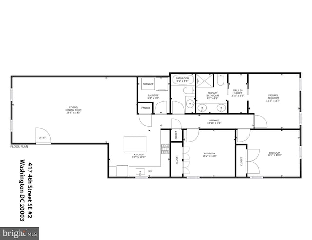 417 4th St SE Unit 2, Washington, DC 20003 - view of floor plan / room layout