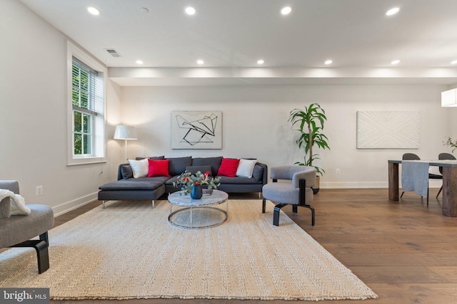 417 4th St SE Unit 2, Washington, DC 20003 - living area featuring recessed lighting and wood finished floors