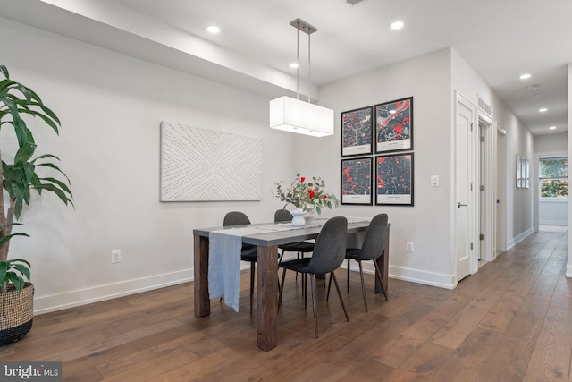 417 4th St SE Unit 2, Washington, DC 20003 - dining area with hardwood / wood-style flooring and recessed lighting