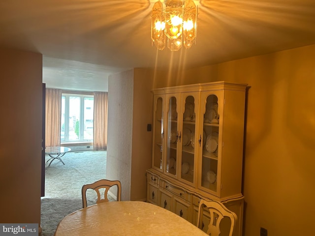 3532 Primrose Rd, Philadelphia, PA 19114 - carpeted dining space with a chandelier