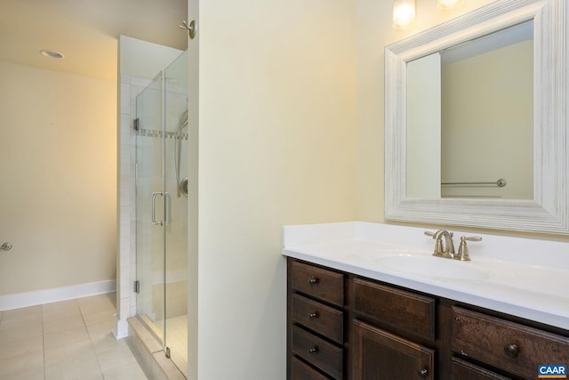 407 Fennel Rd, Crozet, VA 22932 - bathroom with vanity, a shower stall, and tile patterned floors