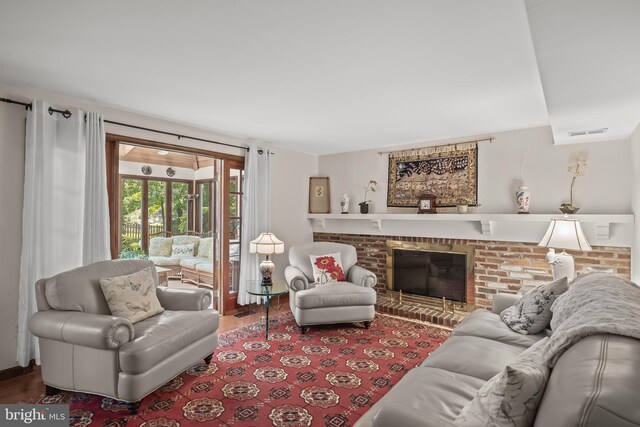 177 Antietam Rd, Delran, NJ 08075 - living room with wood finished floors and a fireplace