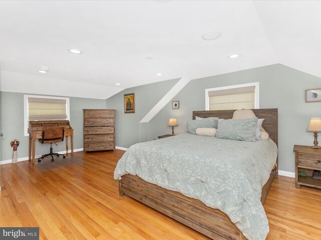 507 Kerwin Ct, Silver Spring, MD 20901 - bedroom featuring lofted ceiling, wood finished floors, and recessed lighting