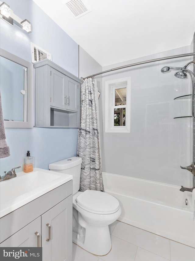 507 Kerwin Ct, Silver Spring, MD 20901 - bathroom featuring vanity, shower / tub combo with curtain, and tile patterned floors
