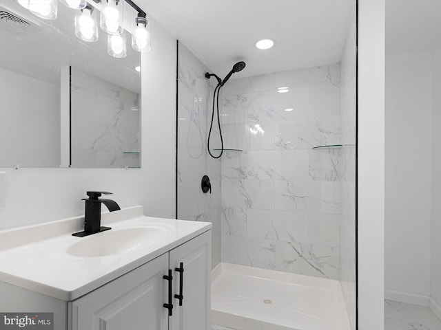 261 W Chestnut Hill Rd, Newark, DE 19713 - full bath with vanity, a marble finish shower, and marble finish floors