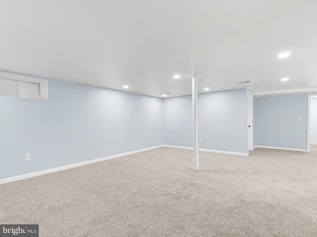 261 W Chestnut Hill Rd, Newark, DE 19713 - finished basement with light carpet and recessed lighting