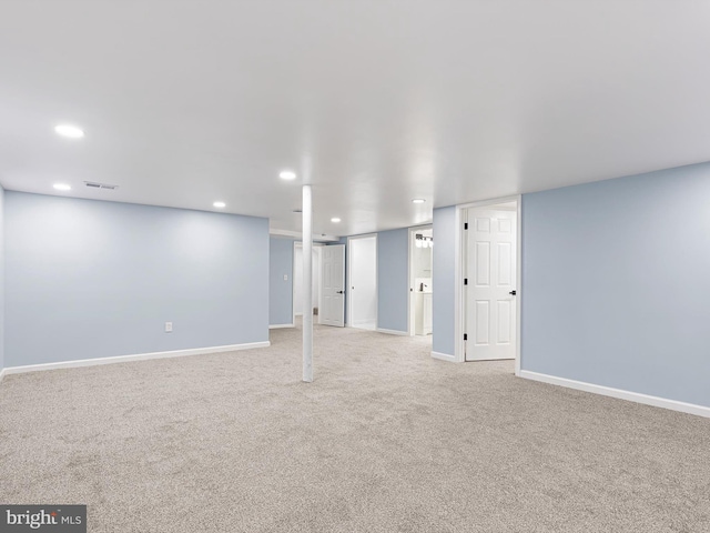 261 W Chestnut Hill Rd, Newark, DE 19713 - finished below grade area featuring recessed lighting and light colored carpet