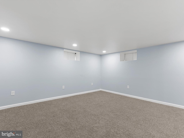 261 W Chestnut Hill Rd, Newark, DE 19713 - finished basement featuring recessed lighting and carpet flooring