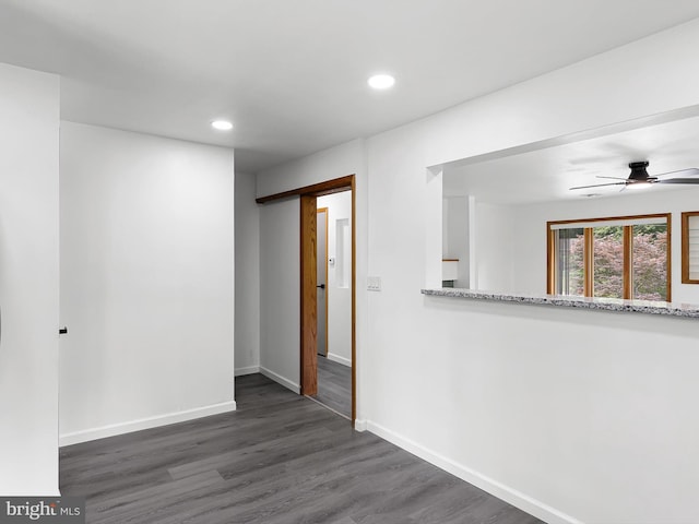 261 W Chestnut Hill Rd, Newark, DE 19713 - spare room featuring recessed lighting, dark wood-style flooring, and a ceiling fan