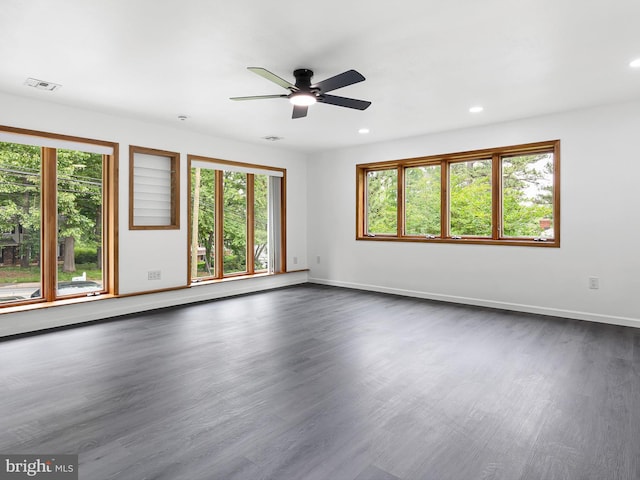261 W Chestnut Hill Rd, Newark, DE 19713 - unfurnished room featuring a ceiling fan, recessed lighting, and dark wood-type flooring