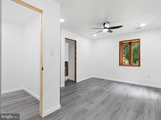 261 W Chestnut Hill Rd, Newark, DE 19713 - unfurnished room featuring a ceiling fan, wood finished floors, and recessed lighting