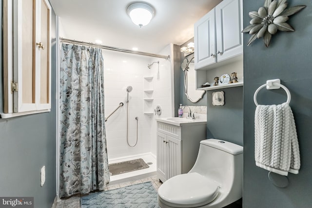 1512 S 2nd St, Philadelphia, PA 19147 - full bathroom featuring vanity, curtained shower, and tile patterned flooring