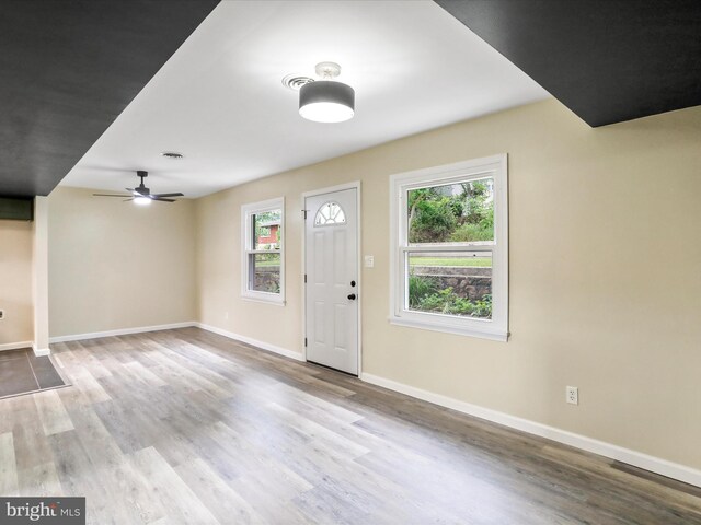 320 Valley View Ave, Keyser, WV 26726 - entryway with wood finished floors and a ceiling fan