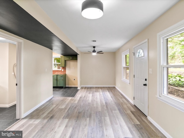 320 Valley View Ave, Keyser, WV 26726 - foyer entrance with ceiling fan and light wood-style floors