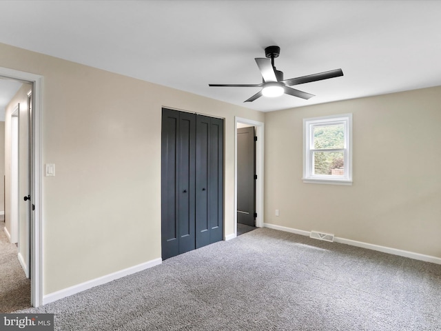 320 Valley View Ave, Keyser, WV 26726 - unfurnished bedroom featuring carpet, ceiling fan, and a closet