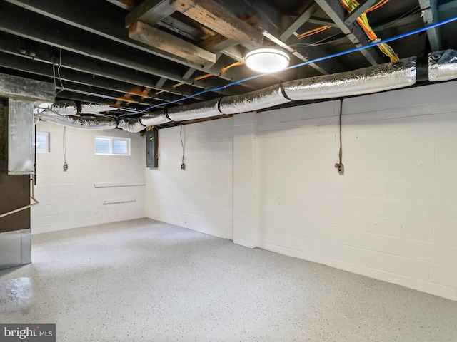 320 Valley View Ave, Keyser, WV 26726 - below grade area featuring electric panel and concrete block wall
