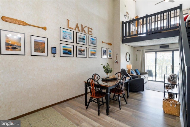 20160 Garrett Hwy Unit H708, Oakland, MD 21550 - dining area with wood finished floors and a towering ceiling