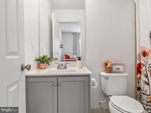 15164 Santander Dr, Gainesville, VA 20155 - bathroom with vanity and a shower with shower curtain