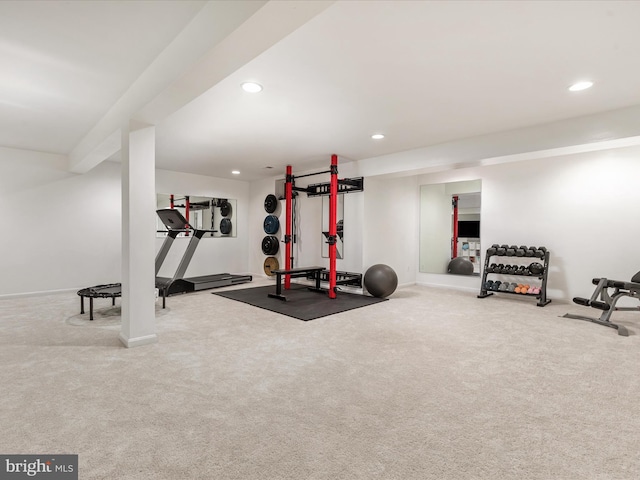 15164 Santander Dr, Gainesville, VA 20155 - exercise room with carpet flooring and recessed lighting