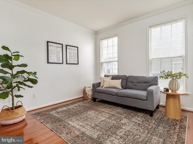15164 Santander Dr, Gainesville, VA 20155 - living room featuring wood finished floors and crown molding