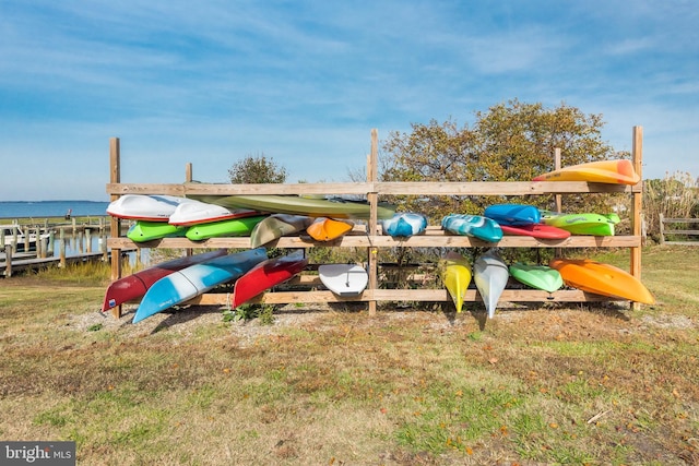 4 Bunkers Ct, Grasonville, MD 21638 - view of playground with a water view and a lawn