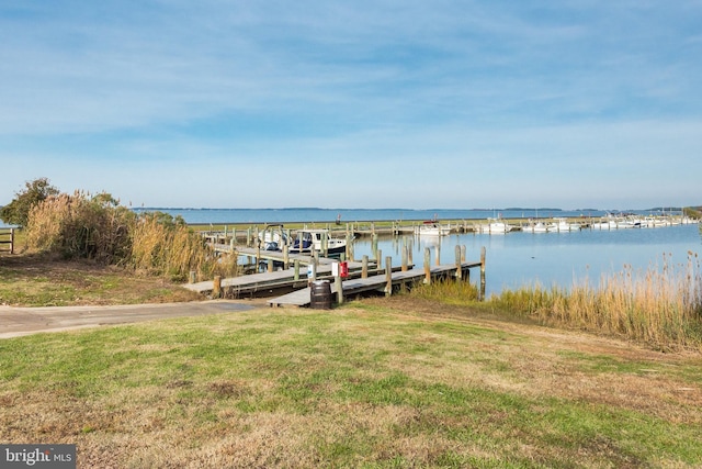 4 Bunkers Ct, Grasonville, MD 21638 - dock with a water view and a lawn