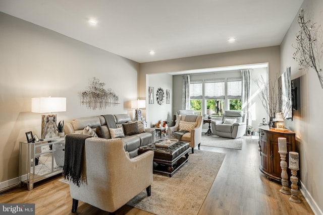 621 Thomas Penn Dr, West Grove, PA 19390 - living room featuring wood finished floors and recessed lighting