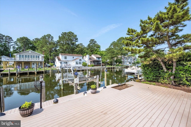 352 Ocean, Ocean Pines, MD 21811 - dock with boat lift, a water view, and a residential view