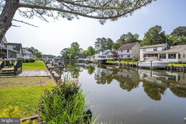 352 Ocean, Ocean Pines, MD 21811 - dock with a residential view, a water view, and a lawn