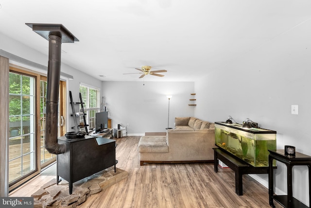 17391 Arrowood Pl, Round Hill, VA 20141 - living room with wood finished floors and ceiling fan