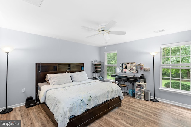 17391 Arrowood Pl, Round Hill, VA 20141 - bedroom with wood finished floors and ceiling fan