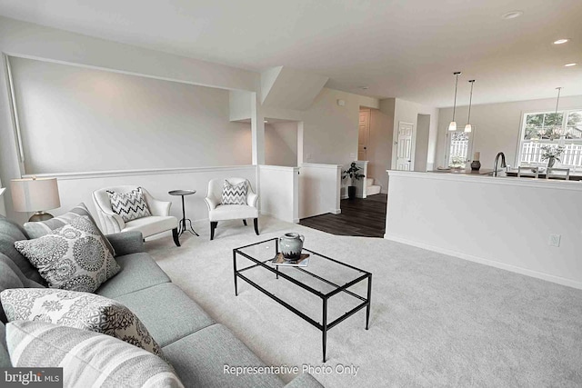 61 Glenn Vw, Carlisle, PA 17013 - living area with dark carpet and recessed lighting