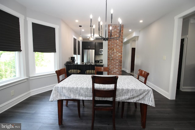 126 E Third St, Lansdale, PA 19446 - dining room with a chandelier, dark wood finished floors, and recessed lighting