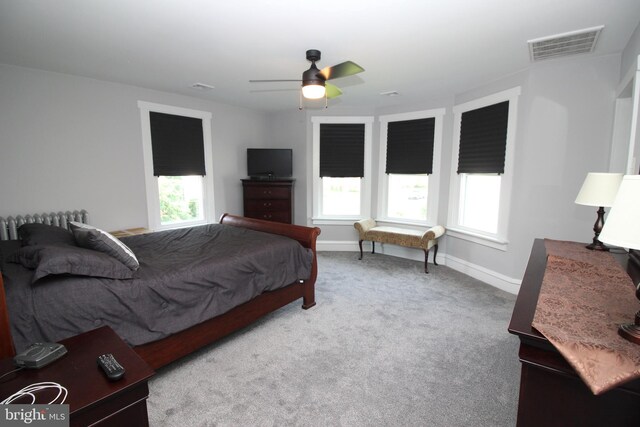 126 E Third St, Lansdale, PA 19446 - bedroom with radiator, carpet flooring, and a ceiling fan