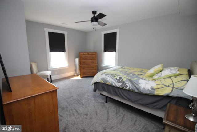 126 E Third St, Lansdale, PA 19446 - bedroom featuring carpet floors, radiator heating unit, and a ceiling fan