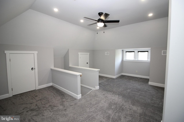 126 E Third St, Lansdale, PA 19446 - bonus room with vaulted ceiling, carpet flooring, ceiling fan, and recessed lighting