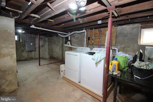126 E Third St, Lansdale, PA 19446 - basement featuring washer and clothes dryer and electric panel
