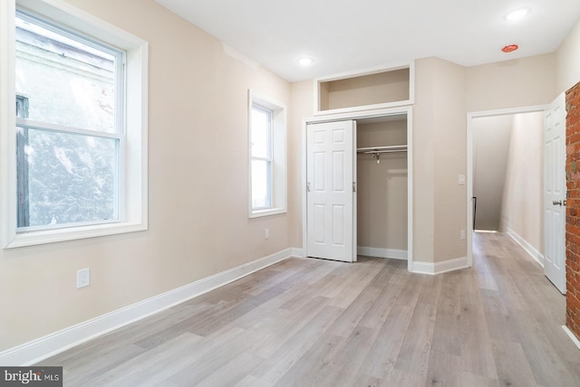 4136 Pennsgrove St, Philadelphia, PA 19104 - unfurnished bedroom featuring light wood-style flooring, a closet, and recessed lighting