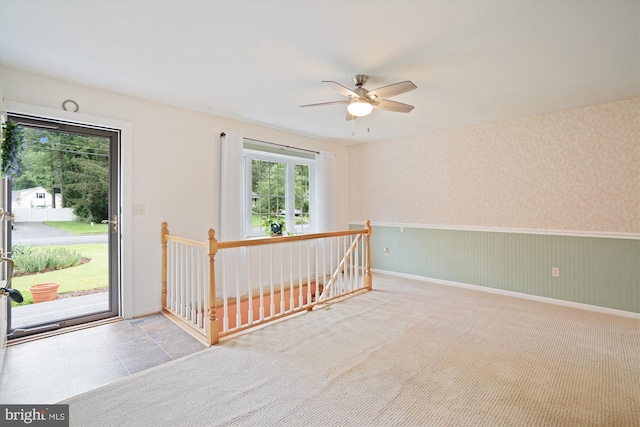90 Scotts Cove Rd, Edgewater, MD 21037 - unfurnished room featuring a ceiling fan and a wainscoted wall