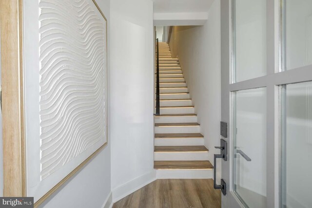 424 Taylor St NW Unit B, Washington, DC 20011 - stairs with wood finished floors and baseboards