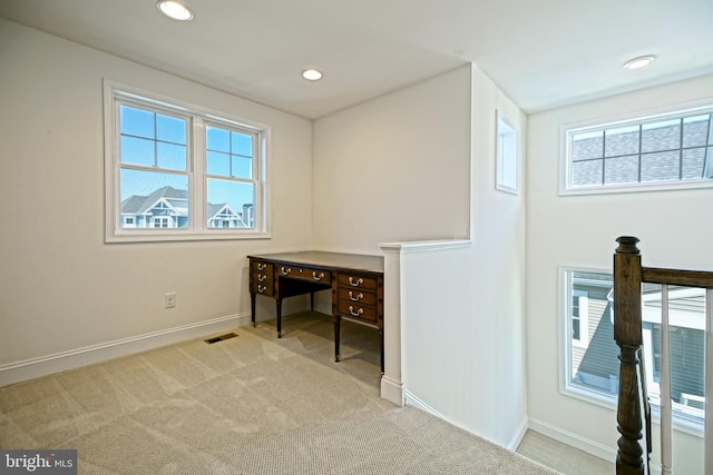 11454 Maull Rd, Lewes, DE 19958 - unfurnished office with plenty of natural light, carpet, and recessed lighting