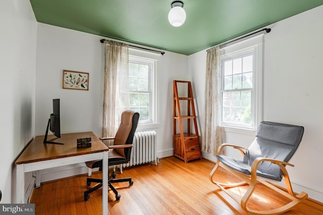 2416 Whitby Rd, Havertown, PA 19083 - office featuring radiator heating unit and wood finished floors