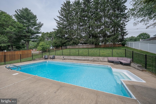 409 Chesterfield Dr, Downingtown, PA 19335 - view of swimming pool with an outdoor living space, a patio, and a fenced backyard