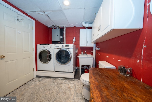 409 Chesterfield Dr, Downingtown, PA 19335 - washroom featuring separate washer and dryer and electric panel