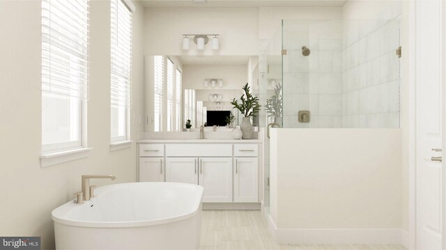 118 Stilly Way, Annapolis, MD 21403 - full bath with a walk in shower, a soaking tub, and vanity