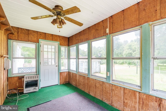 116 Longview Dr, Newark, DE 19711 - unfurnished sunroom with heating unit, plenty of natural light, and ceiling fan
