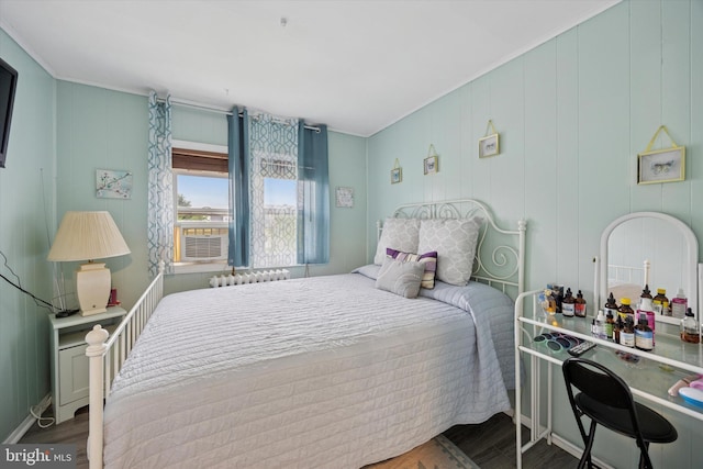 39 E 2nd Ave, Runnemede, NJ 08078 - bedroom with cooling unit, wood finished floors, radiator heating unit, and crown molding