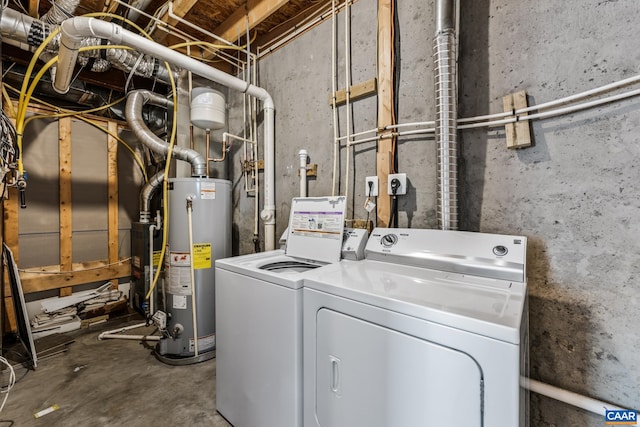 917 Bing Ln, Charlottesville, VA 22903 - laundry room with water heater and washing machine and clothes dryer