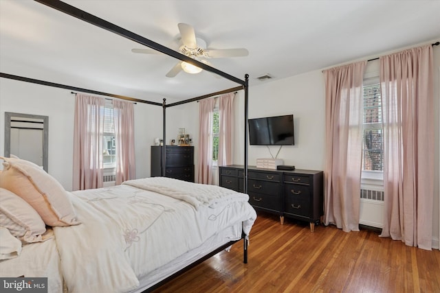 1417 Dorset Ln, Wynnewood, PA 19096 - bedroom featuring multiple windows, wood finished floors, and ceiling fan