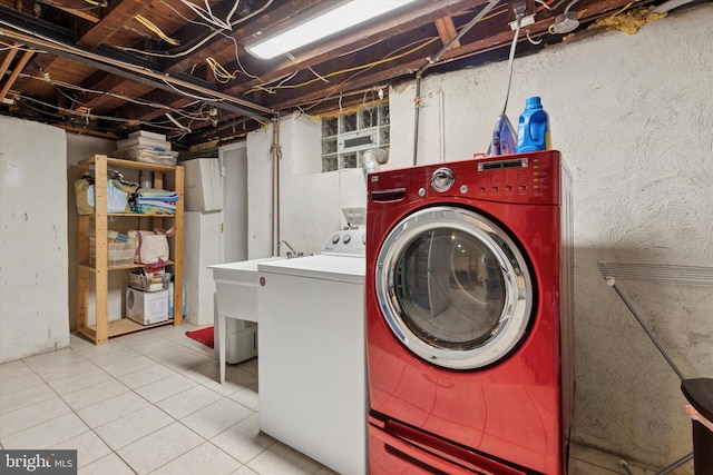 1417 Dorset Ln, Wynnewood, PA 19096 - laundry room featuring washer and clothes dryer and tile patterned flooring